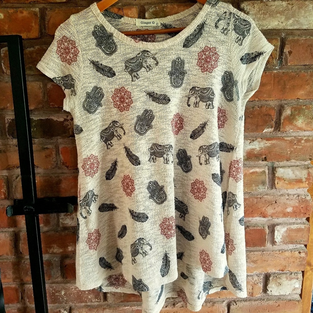 High Low Boho Flowing Tee